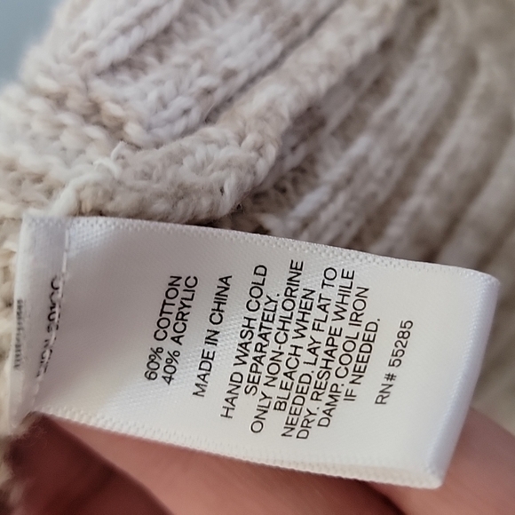 Express cream crochet oversized long line open front sweater large - Picture 5 of 6